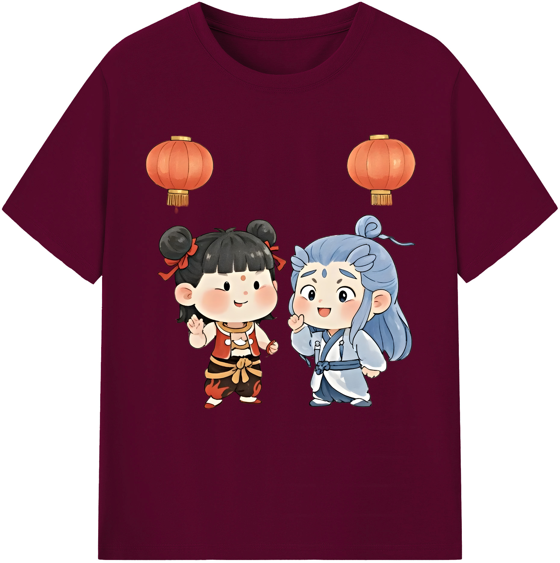 （画像用） Ne Zha 2 ナタ 魔童の大暴れ レディースカジュアルプリントTシャツ（綿100％）